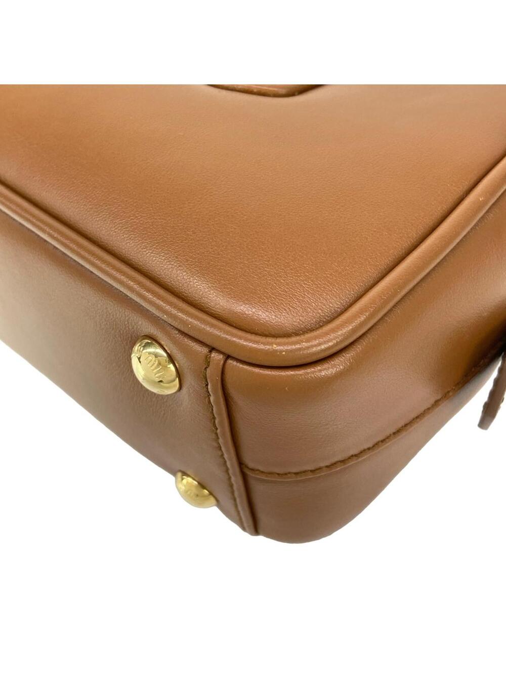 Miumiu Arkady Brown Leather Handbag #301808M21B - Picture 6 of 15